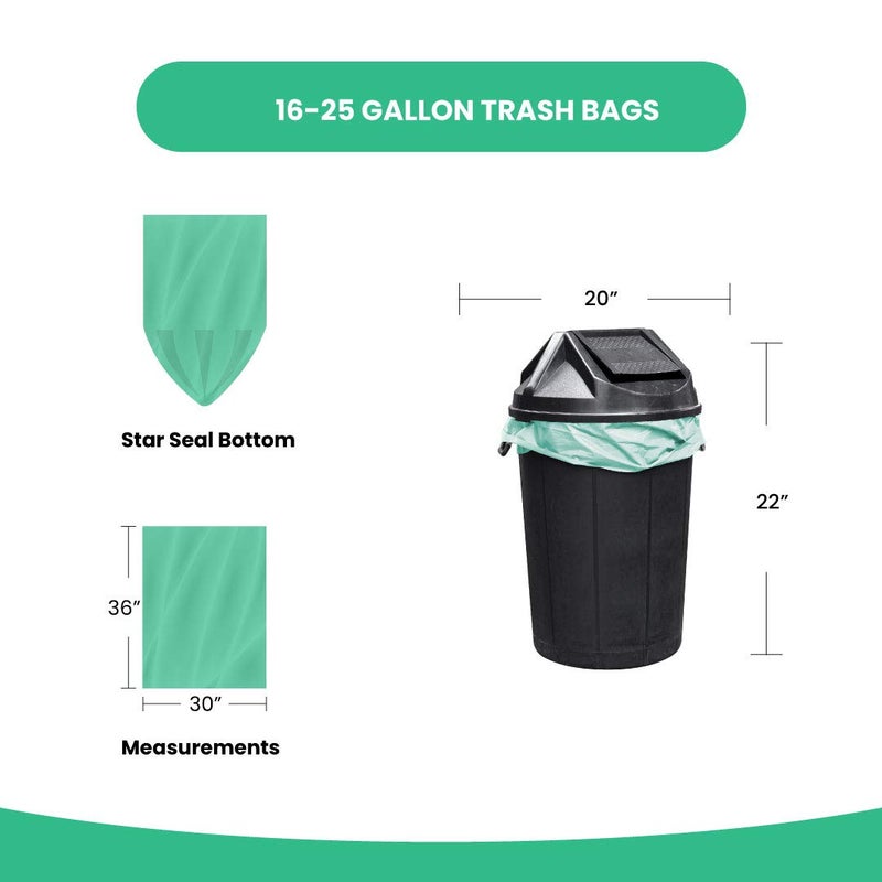 Reli. Compostable 16-25 Gallon Trash Bags | 50 Count | ASTM D6400 | Green | Eco-Friendly | For Compost - Image 4